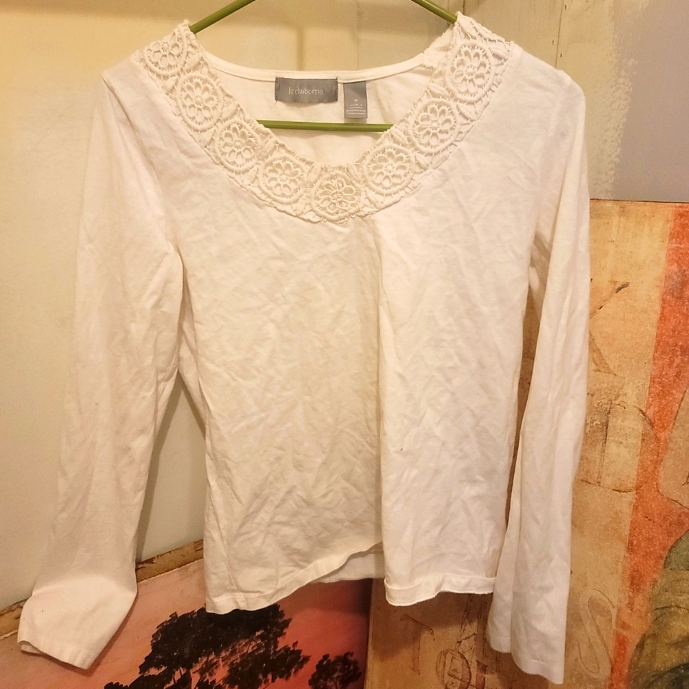 White Floral Print Lomg Sleeve